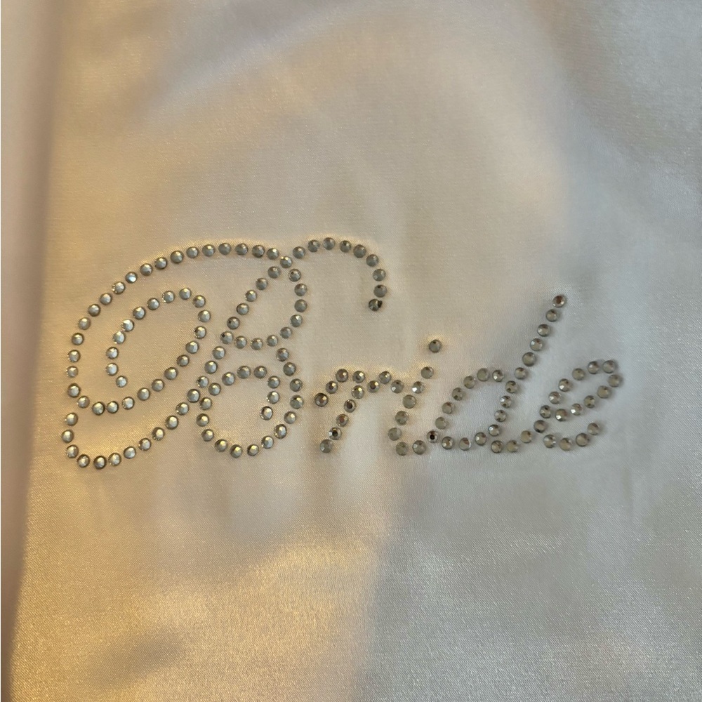 White Bride “bag” with Rhinestone Detail. Perfect for shoes or holding cards.